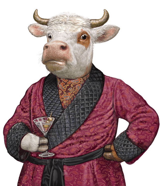 PNG Image of Rare Steak Festival mascot Beef the cow