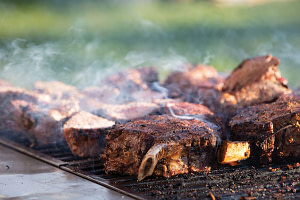 steak on grill